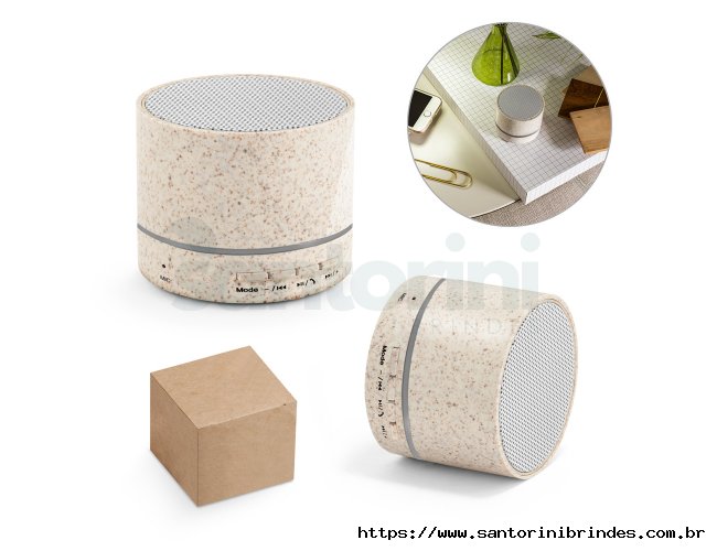 RE-LINEU. Caixa de som port�til em fibra de palha de trigo